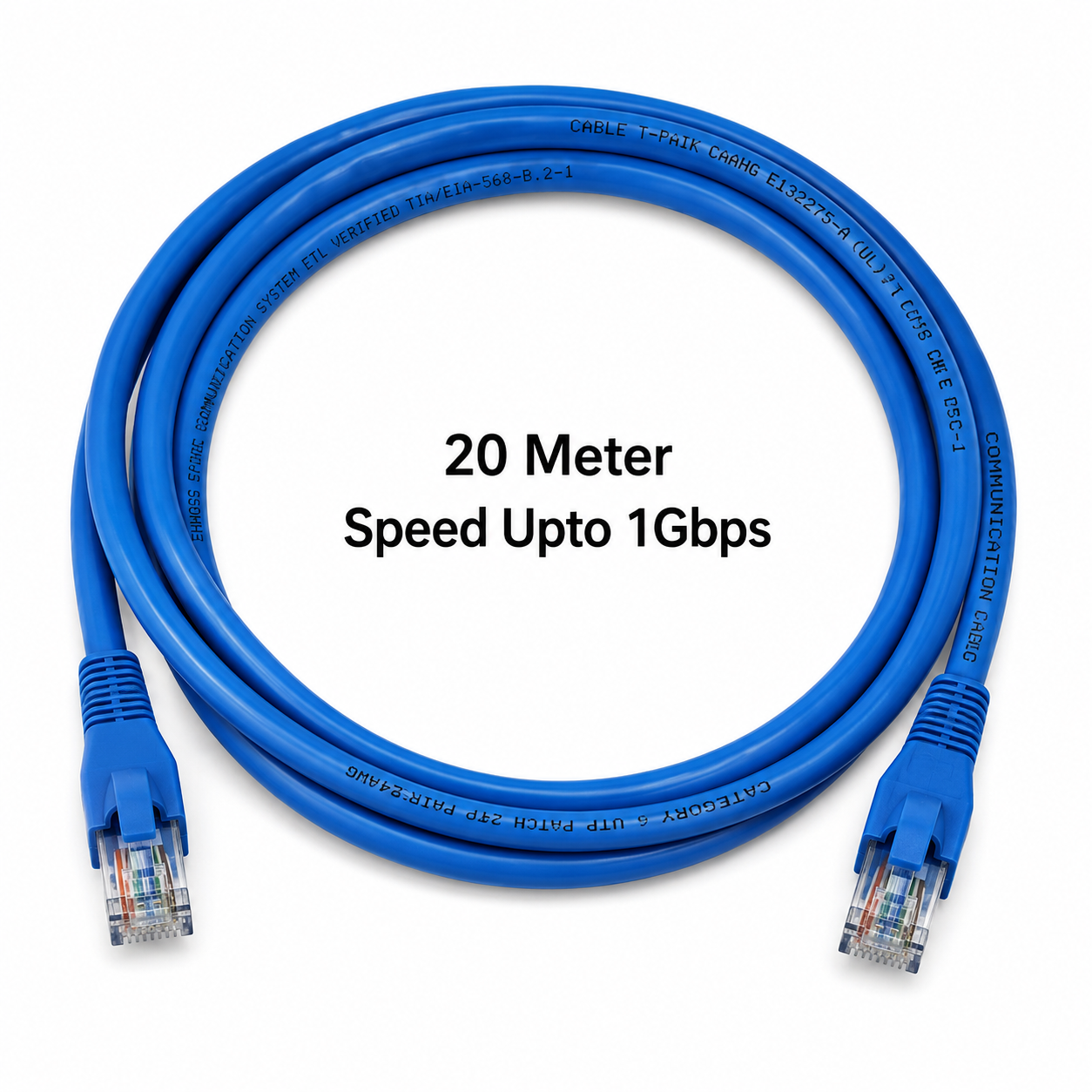 Smacc D143 CAT6 Ethernet Cable 20M | High-Speed LAN Network Cable | RJ45 Internet Cable