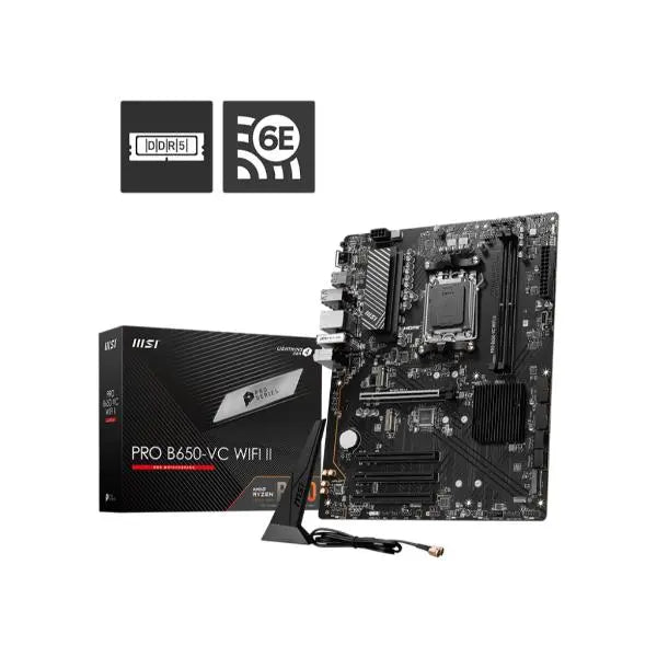 MSI PRO B650-VC WiFi II ATX Motherboard – DDR5, PCIe 5.0, AM5 for AMD Ryzen 7000/8000/9000