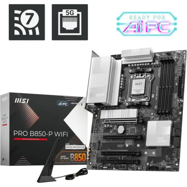 MSI PRO B850-P WiFi 7 DDR5 ATX Motherboard for AMD AM5 Ryzen 7000/8000 Series
