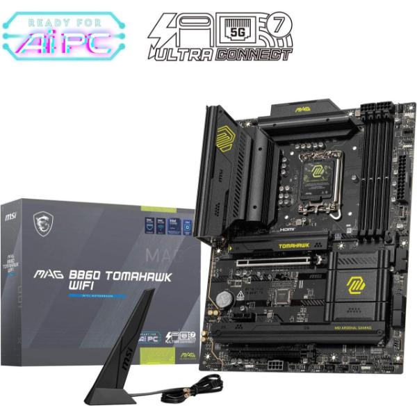 MSI MAG B860 Tomahawk WiFi DDR5 LGA1851 ATX Gaming Motherboard