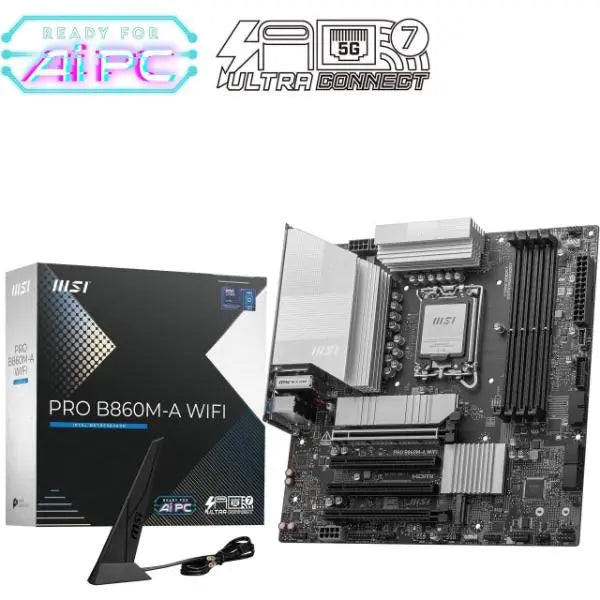 MSI PRO B860M-A WiFi DDR5 mATX Motherboard for Intel Core Ultra Processors