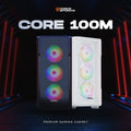 Coconut Core 100M Gaming Cabinet – Mid ATX | Black & White | Efficient Airflow | RGB Support | High-Performance Gaming Case