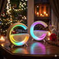 AK301 G-Shape Wireless Charging Speaker | Multicolor LED Effects | Bluetooth Speaker with Wireless Charger