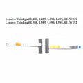 Lenovo Thinkpad laptop display replacement parts on a white background with model numbers.