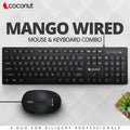 COCONUT | Wired Keyboard & Mouse Combo | Mango | USB Compatible