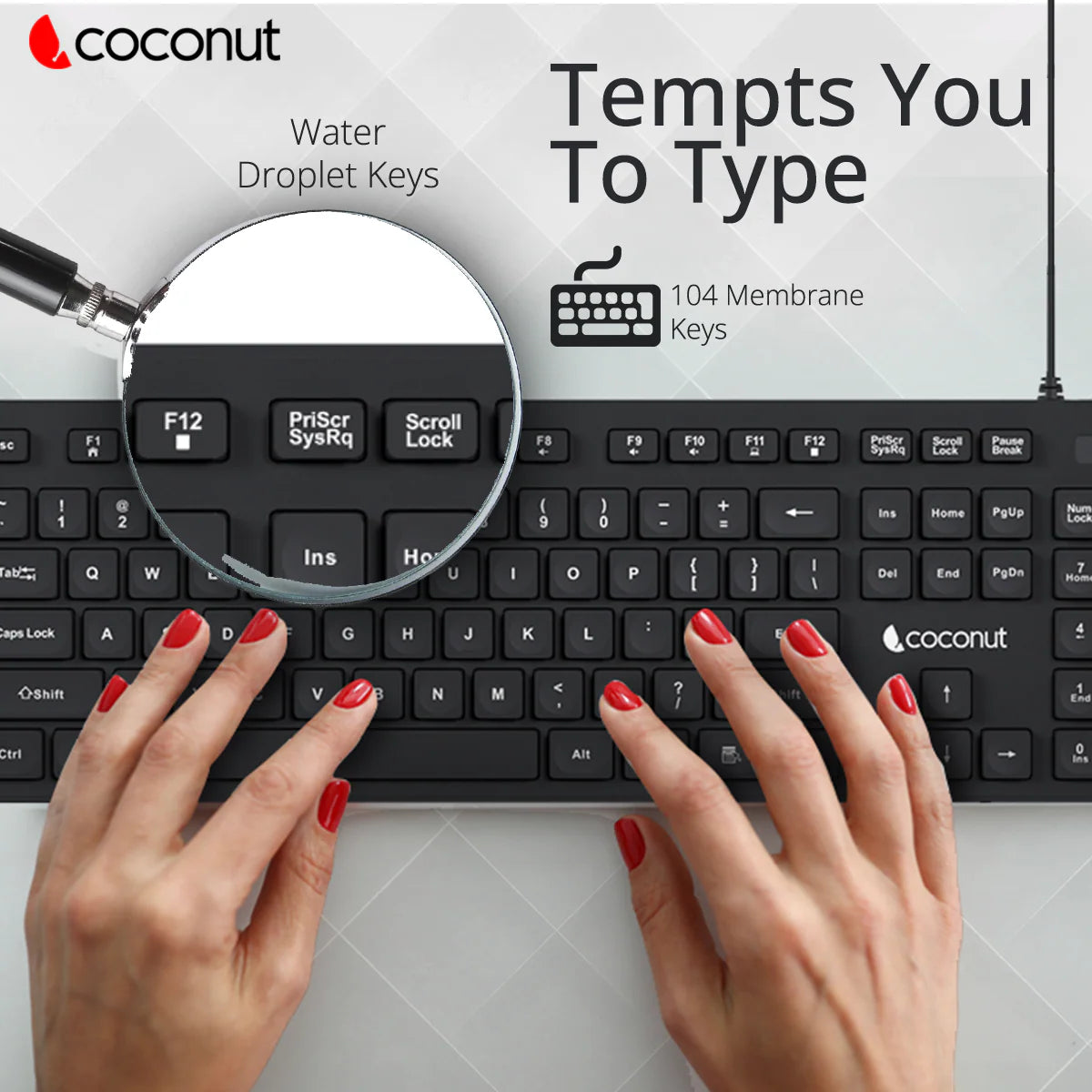 COCONUT | Wired Keyboard & Mouse Combo | Mango | USB Compatible