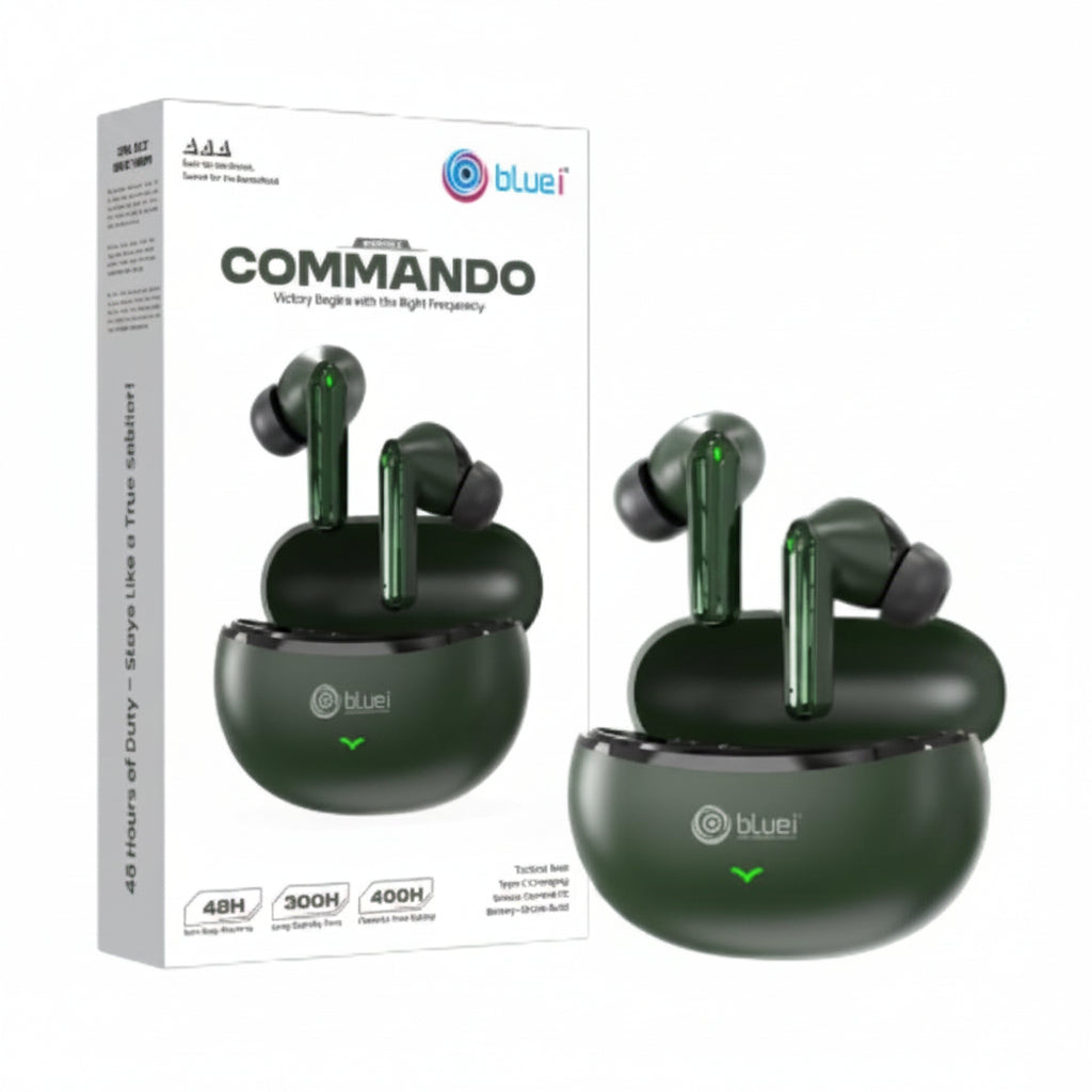 Bluei | True Wireless Earbuds | Commando | Universal Smartphones