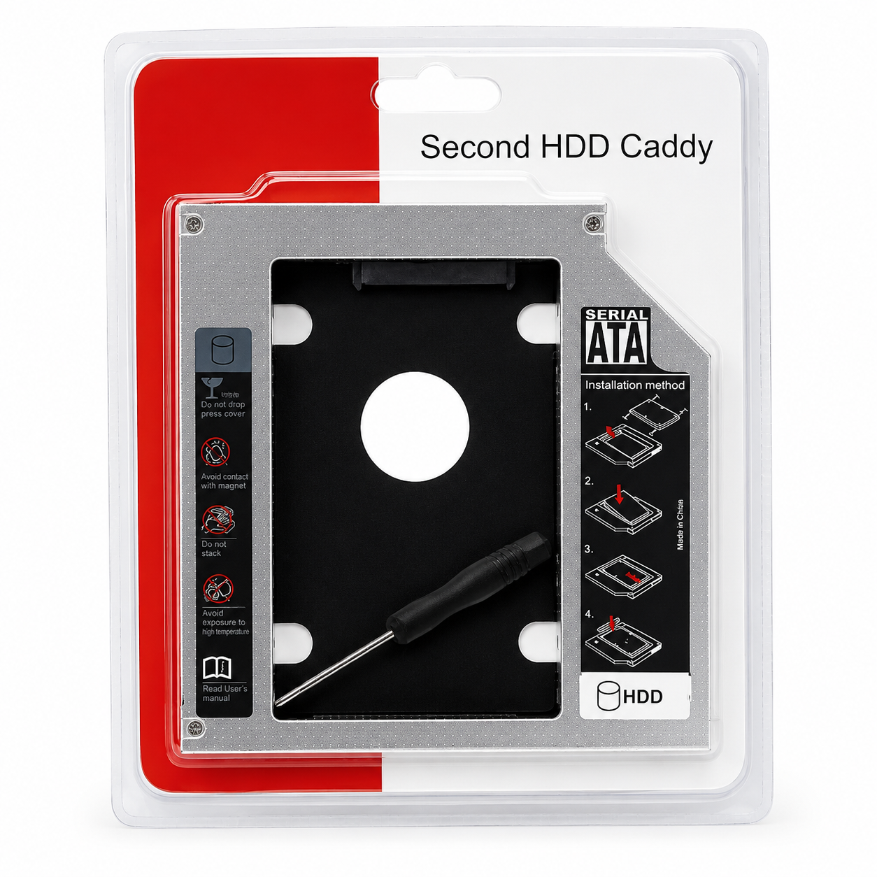 12.7mm Secondary HDD Caddy | SATA Hard Drive Caddy for Laptop | SSD HDD Bay Adapter