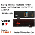 HP | Internal Keyboard RGB Backlit Black Red | 17-AN | Omen 17-AN 17-AN000 17-AN013TX 17-AN010CA