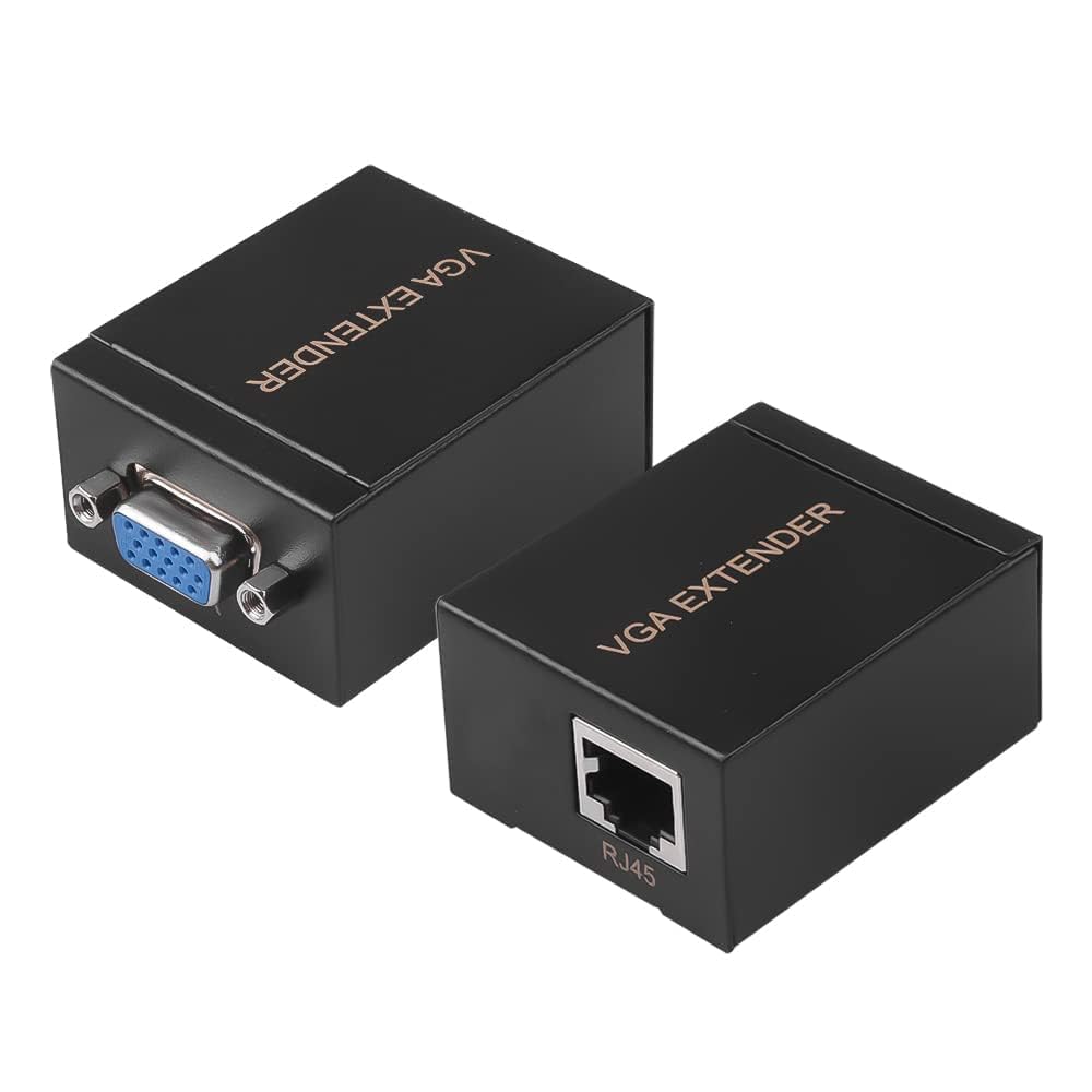 Maxicom VGA Signal Extender 60M | VGA Over CAT5/CAT6 Extender | Long Distance VGA Transmission Kit