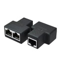 FORIDA | RJ45 Ethernet Splitter Adapter | 1 to 2 LAN Network Coupler | Cat5 Cat5e Cat6 Cat7 | Black