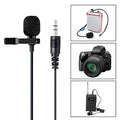 3.5mm Clip-On Lavalier Microphone | Omnidirectional Condenser Mic | Android Compatible | Black