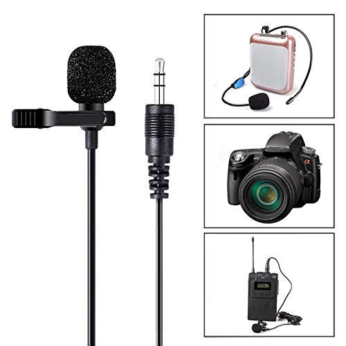 3.5mm Clip-On Lavalier Microphone | Omnidirectional Condenser Mic | Android Compatible | Black