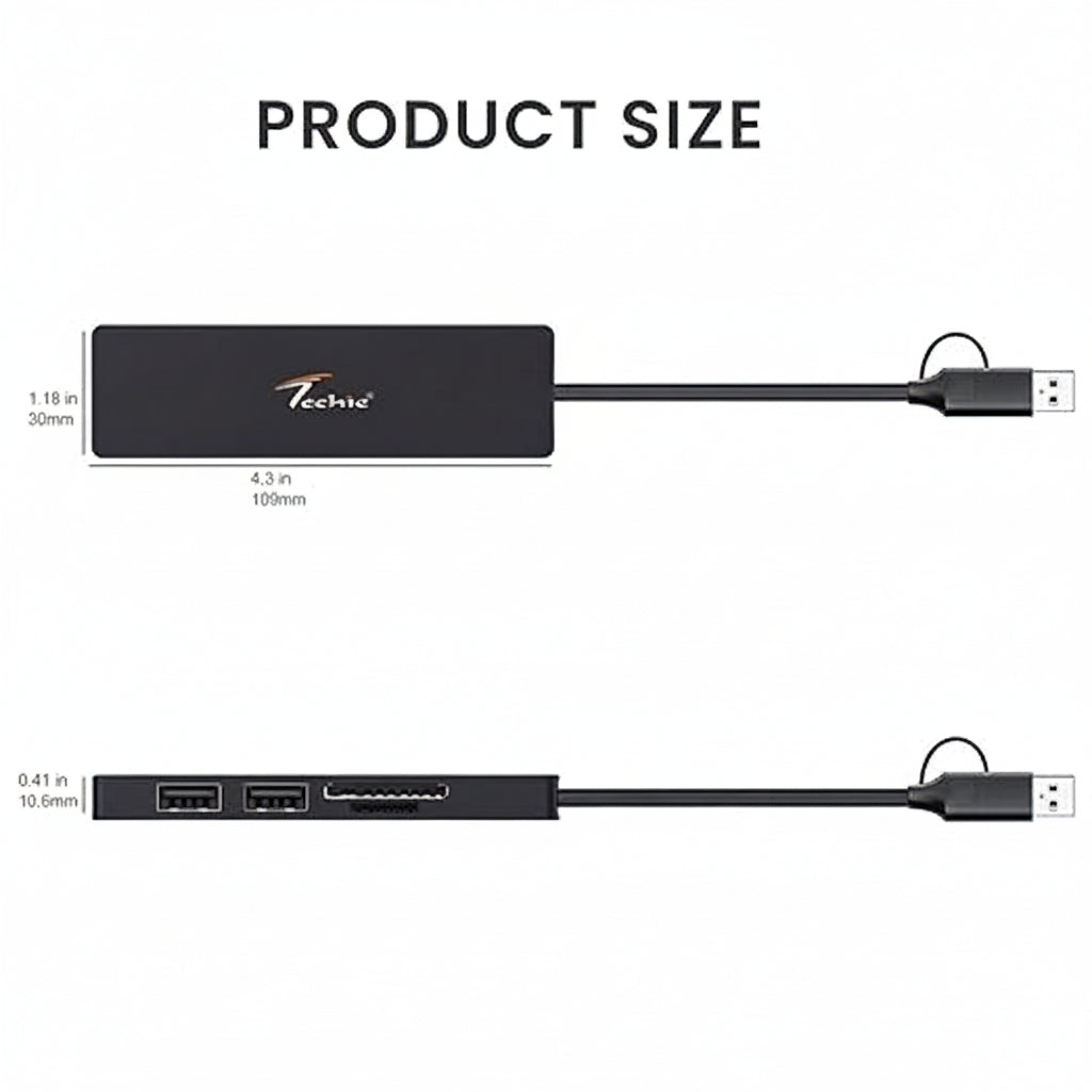 Techie | Type-C USB Card Reader Hub | HUBTC10 | USB-C USB Devices