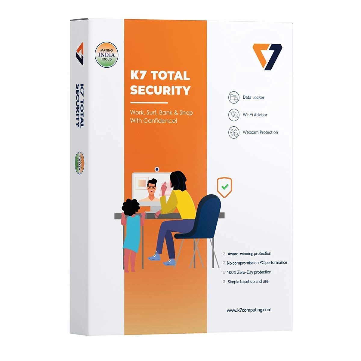K7 Total Security Antivirus Software – 1 User | 1 Year Validity | Instant Activation | Real-Time Protection | Windows PC Security