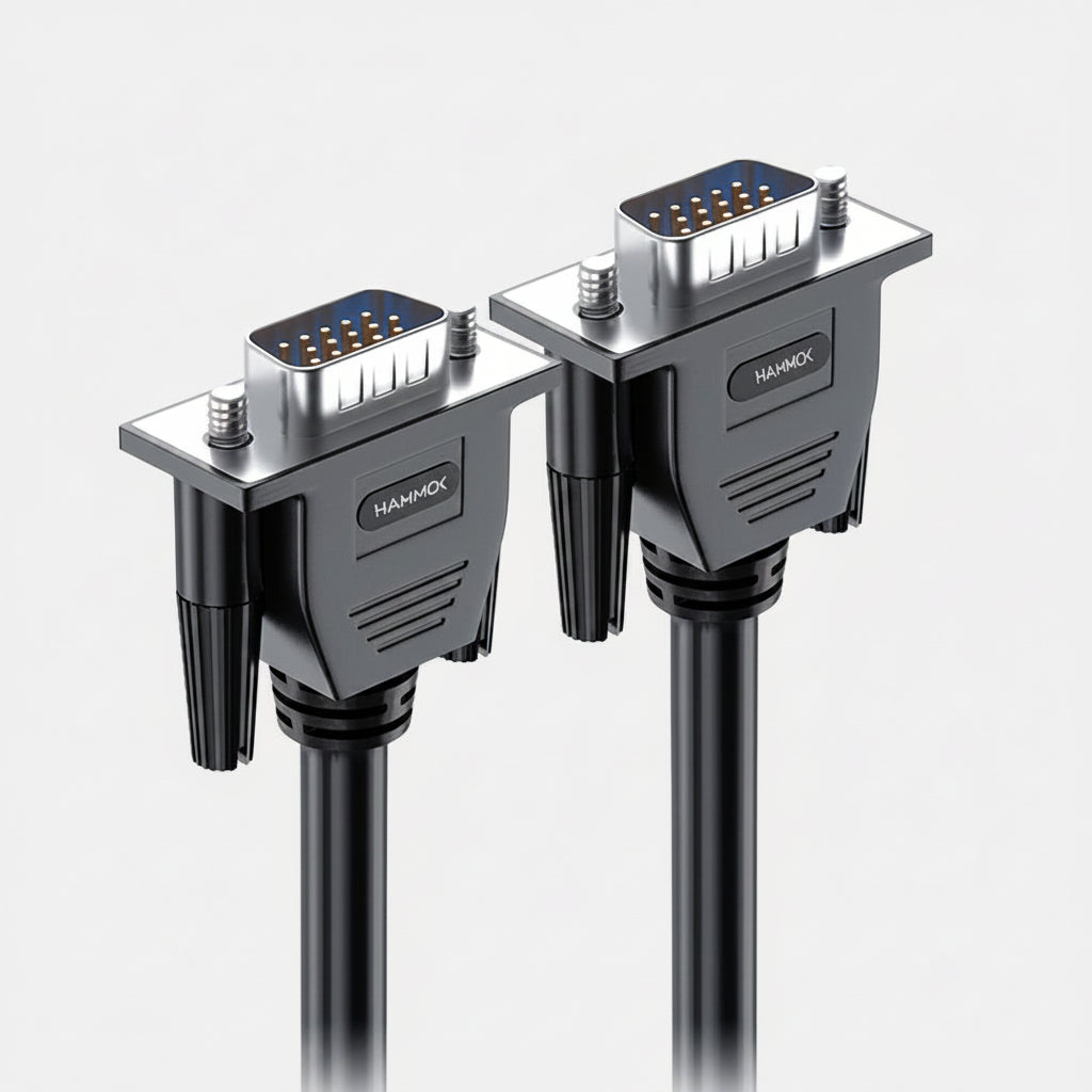 HAMMOK Storm VGA to VGA Cable – 1.5M Length | 1080p/720p Video Support | PC, Laptop to Monitor/Projector | High-Quality VGA Display Cable