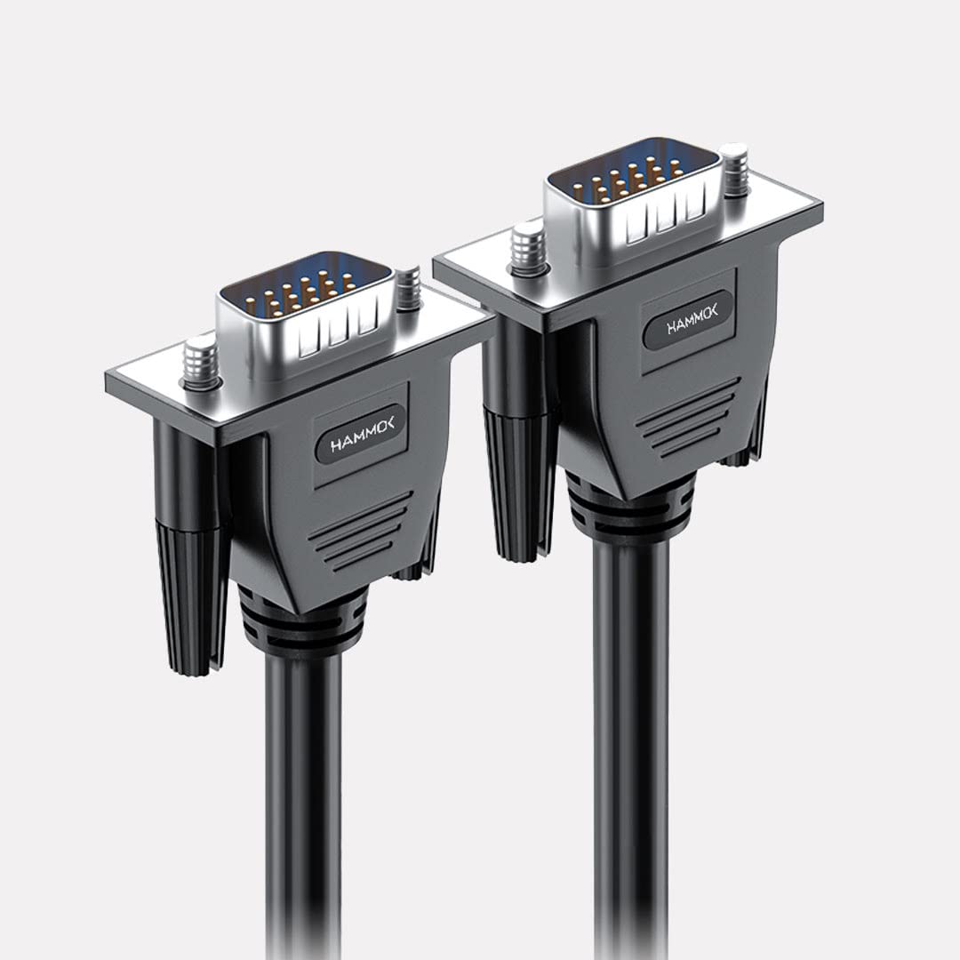 HAMMOK Storm VGA to VGA Cable – 1.5M Length | 1080p/720p Video Support | PC, Laptop to Monitor/Projector | High-Quality VGA Display Cable