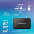 Transcend 4 Port USB Hub | USB Expansion Hub | Multi USB Port Adapter for Laptop & PC