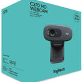 Logitech C270 HD Webcam | USB Web Camera with Built-in Microphone | Video Calling Camera for PC & Laptop