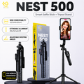 OOGE Nest 500 Selfie Stick Tripod | Bluetooth Selfie Stick with Remote | Adjustable Mobile Stand