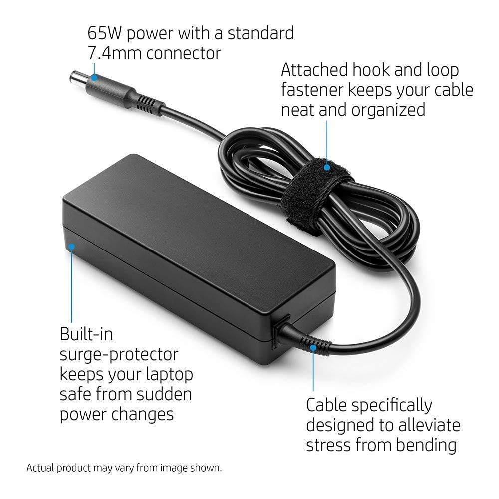 HP 65W Laptop Charger for HP Big Pin | 18.5V 3.5A Power Adapter | Original HP Replacement Charger