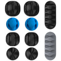 GIZGA Essentials | Silicone Cable Organizer Clips | G40 | Self-Adhesive Wire Holder | Pack of 10 | Black
