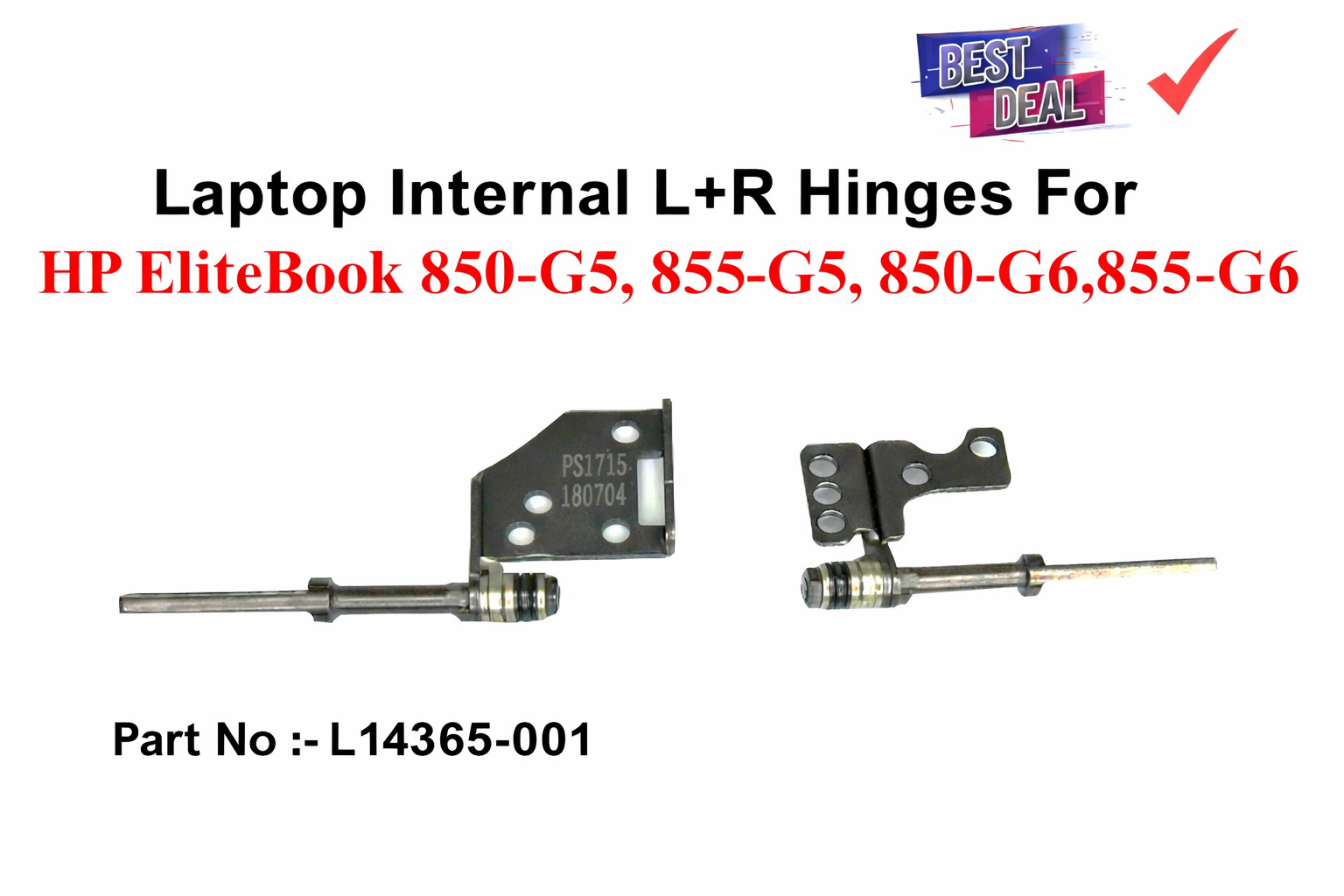 HP | Laptop Hinges (L+R) | L14365-001 | EliteBook 850 G5 855 G5 850 G6 855 G6