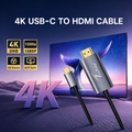 Techie TCCH4K1.5M USB Type-C to HDMI Cable 1.5M | 4K UHD Display Cable | USB-C to HDMI Adapter Cable