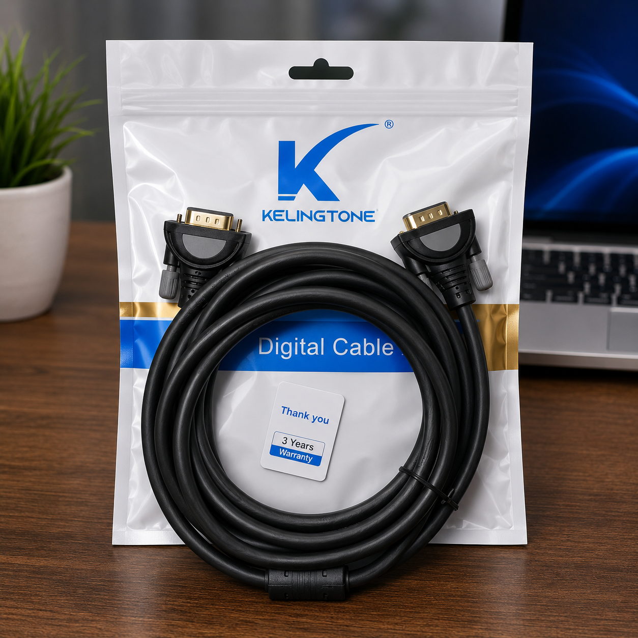 Kelingtone KA-VG36 VGA Cable 10M | VGA Male to Male Monitor Cable | Display Cable for PC, Monitor & Projector