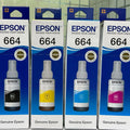 4G Genuine | 664 Original Ink Bottle Set | CMYK Ink for Epson L100 L110 L130 L220 L360 L380 L565 & More | Pack of 4