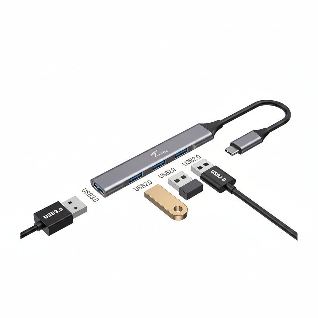 Techie | Type-C USB Hub 4 Port | HUBTC14 | Universal Compatibility