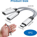 OOGE Fuse 900 Type-C Splitter Adapter | USB-C Male to Dual Type-C Female Converter | Charging & Audio Adapter