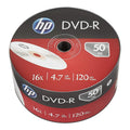 HP | DVD-R 4.7GB Recordable Blank DVD | 16X Speed | 120 Minutes | 50 Pack Wrap