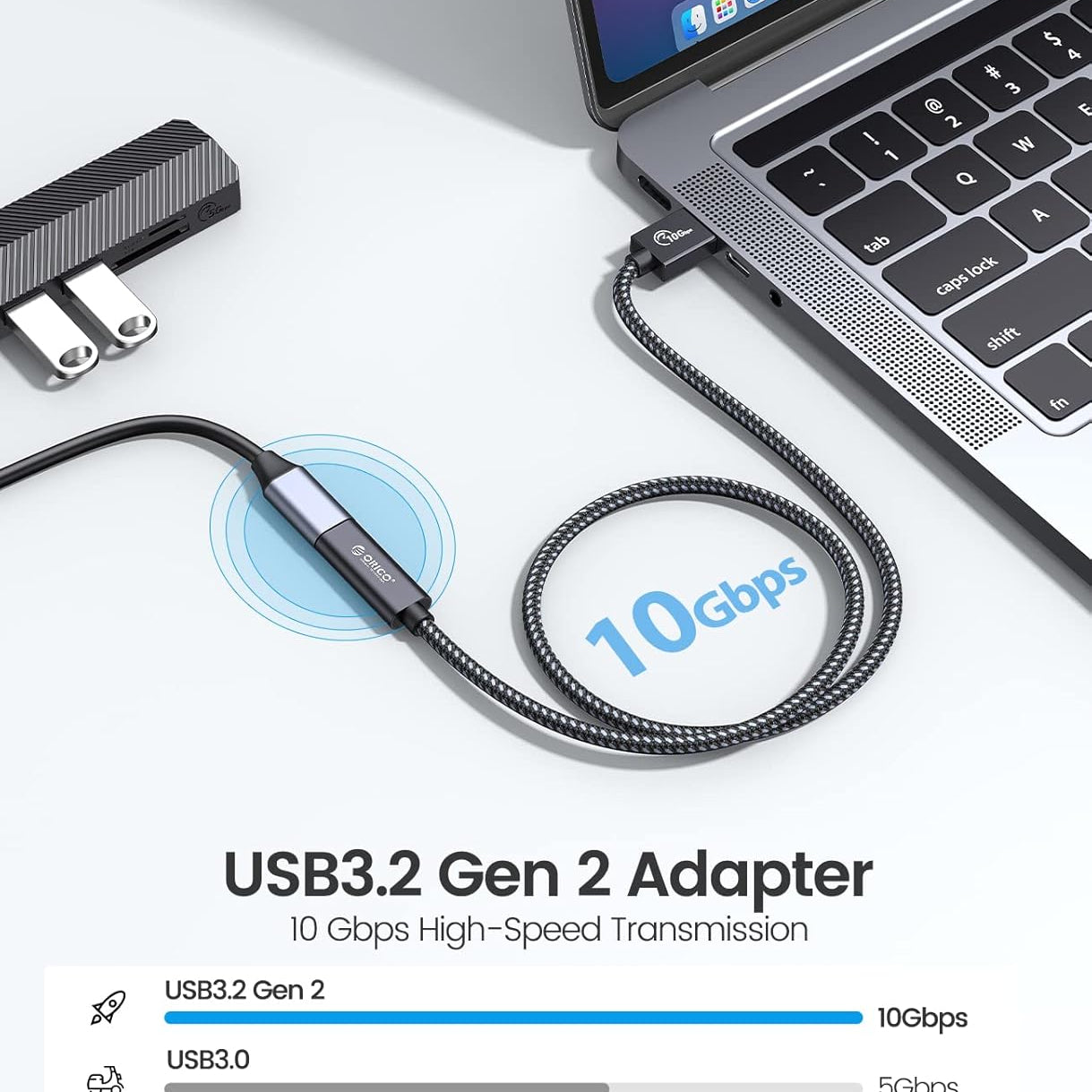 Orico CY32 USB Type-C Extension Cable | Type-C Male to Type-C Female Extender | USB-C Data & Charging Extension Cable