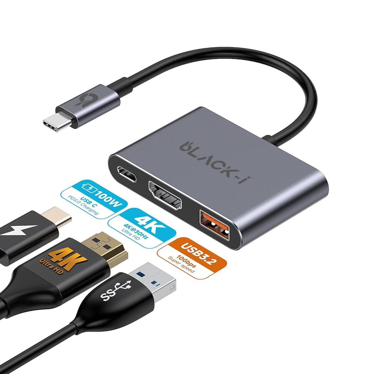 BLACK-I | Type-C to HDMI Converter | TYPE-C-HDMI CONVERTER | USB-C to HDMI Adapter