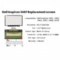 Dell Inspiron 3467 replacement screen specifications on a white background
