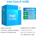Intel Core i3-14100 Desktop Processor – 4 Cores | 3.3GHz | 12MB Cache | 64-bit