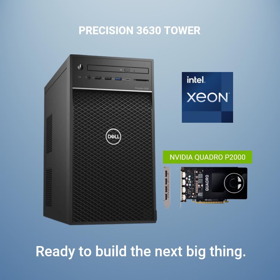 Refurbished Dell Precision 3630 MT 9th Gen Workstation | 8GB/16GB RAM | 256GB/512GB SSD | W11
