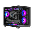 Ant Esports | Crystal X6 Mini Gaming Cabinet | Micro ATX & Mini ITX Mid Tower Case | 6 Pre-Installed ARGB Fans | Black