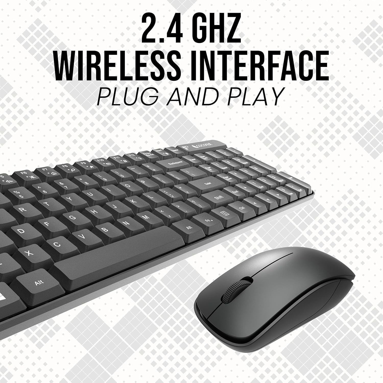 Coconut Desire Wireless Keyboard & Mouse Combo | 2.4GHz USB Keyboard and Mouse for PC & Laptop