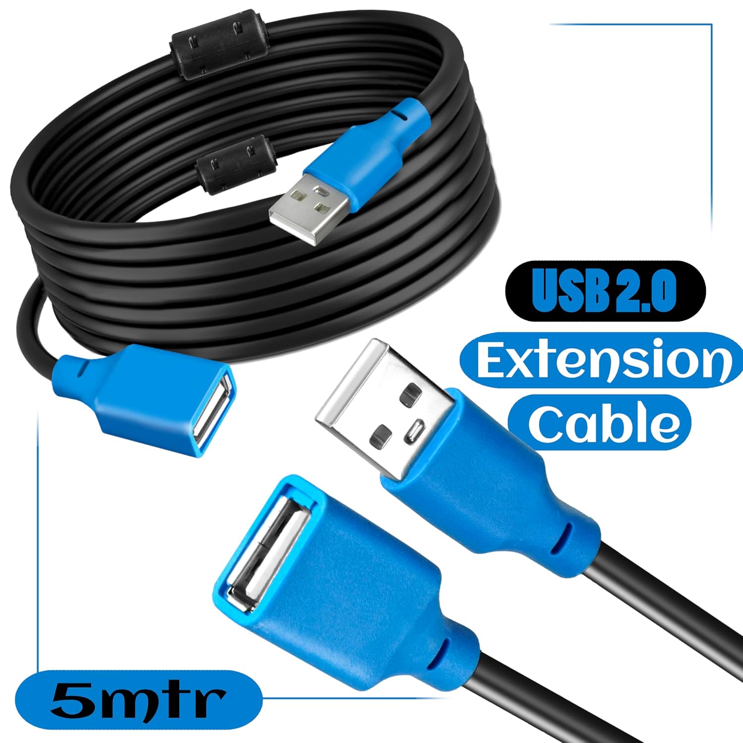 UPORT Extension Box with 5M Cable | Multi Plug Power Extension Board | Long Cable Power Strip