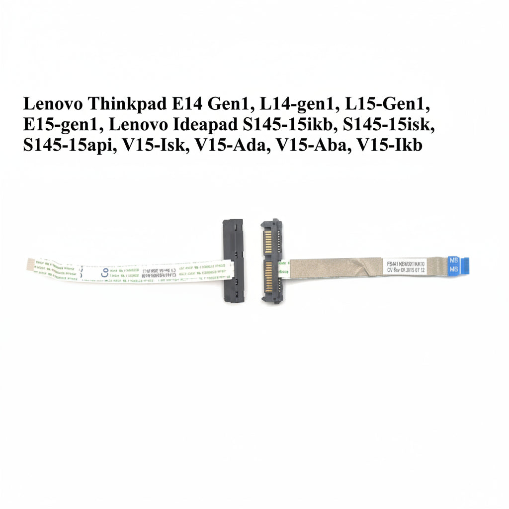 Fiber optic cable with connectors on a white background, listing compatible Lenovo models.