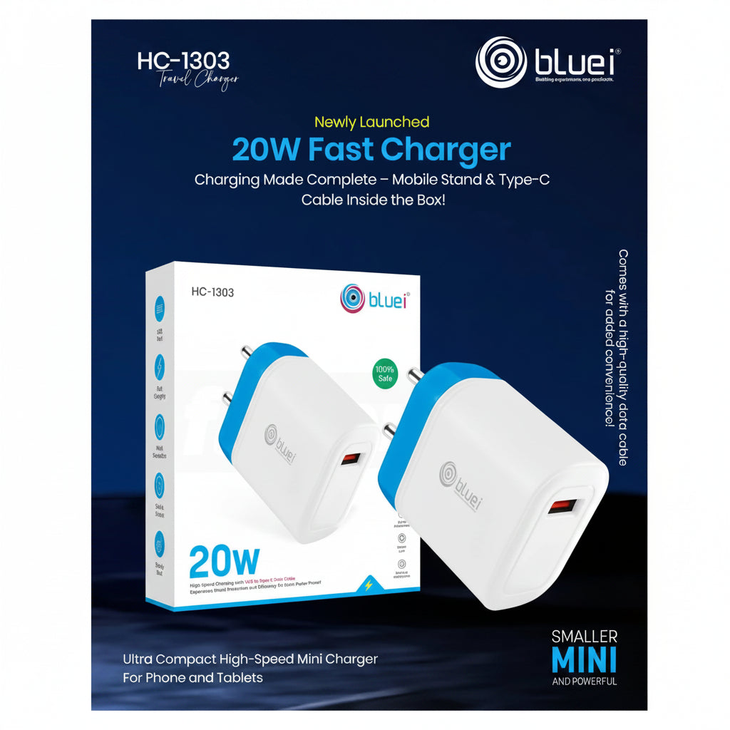 Bluei | 20W Fast Charger | HC-1303 | Universal Smartphones