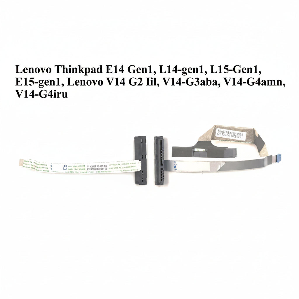 Fiber optic cable and connector on a white background with Lenovo product names.