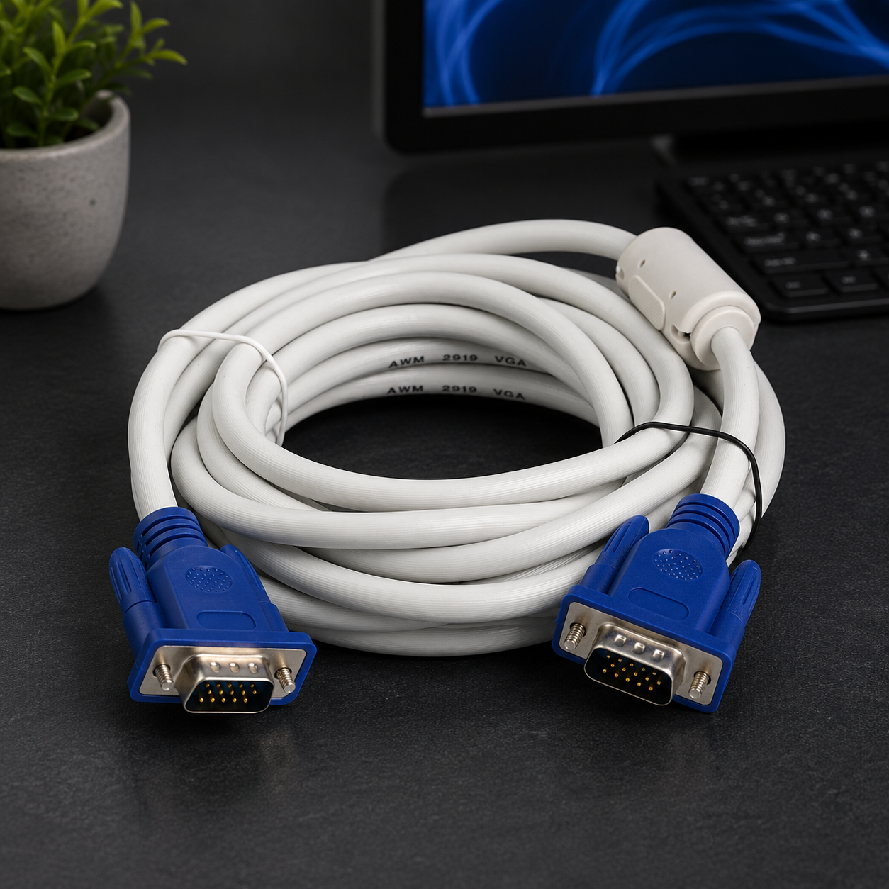 High Speed 24K Gold Plated VGA Cable 10M | 5 Star VGA Monitor Cable | VGA Male to Male Display Cable