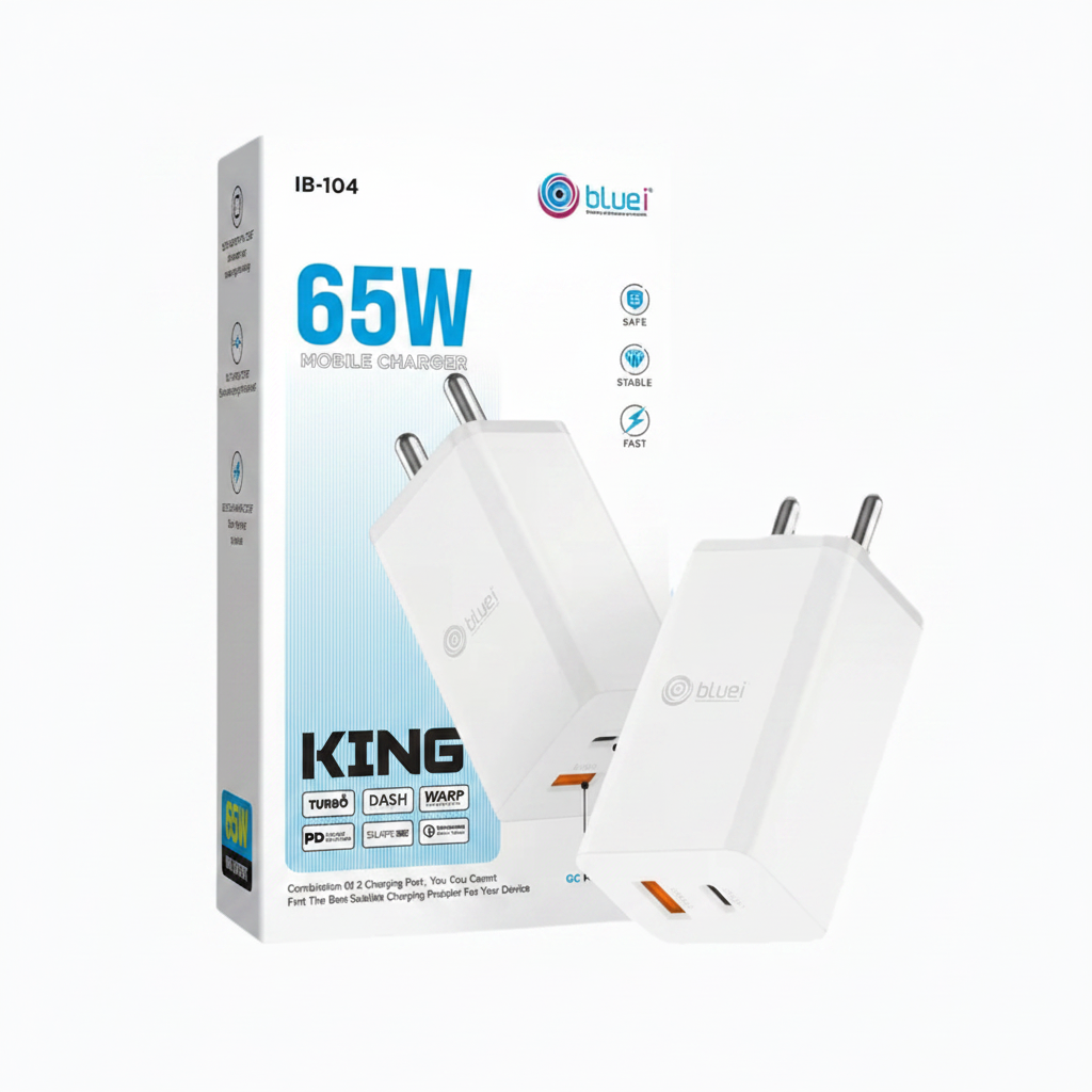Bluei | 65W Fast Charger | IB-104 | Universal Smartphones