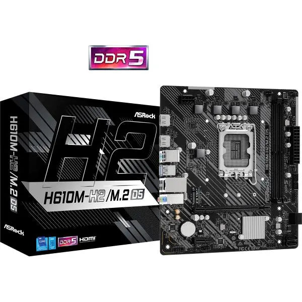 ASRock H610M-H2/M.2 D5 Intel H610 DDR5 Micro-ATX Motherboard