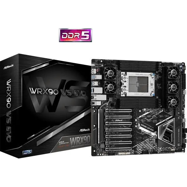 ASRock WRX90 WS EVO Workstation Motherboard – AMD Threadripper PRO sTR5 | DDR5 ECC | PCIe 5.0 | E-ATX