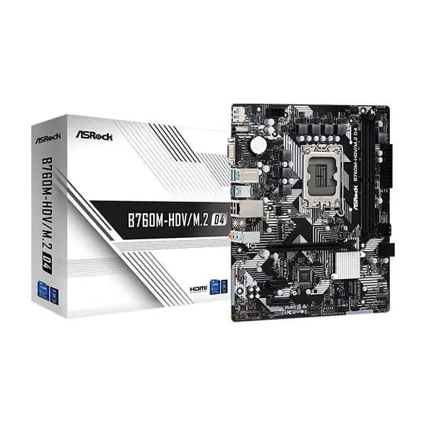 ASRock B760M-HDV/M.2 DDR4 Micro-ATX Motherboard – Intel LGA1700, PCIe 4.0, Dual M.2