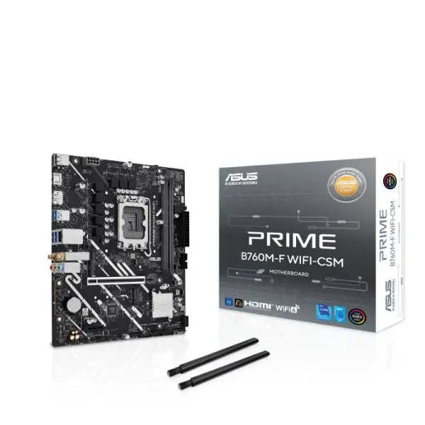 ASUS Prime B760M-F WiFi-CSM Micro-ATX Motherboard for Intel 12th, 13th & 14th Gen Processors